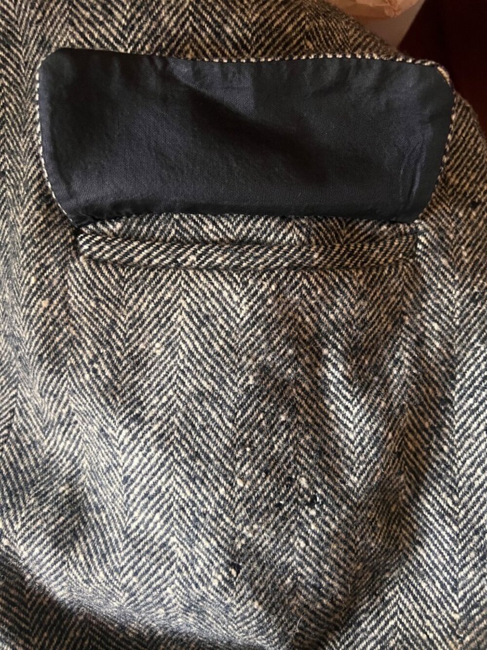 Forstmann Andover Tweeds Womens Long Wool Coat Size 16 White & Black Herringbone - Picture 5 of 8